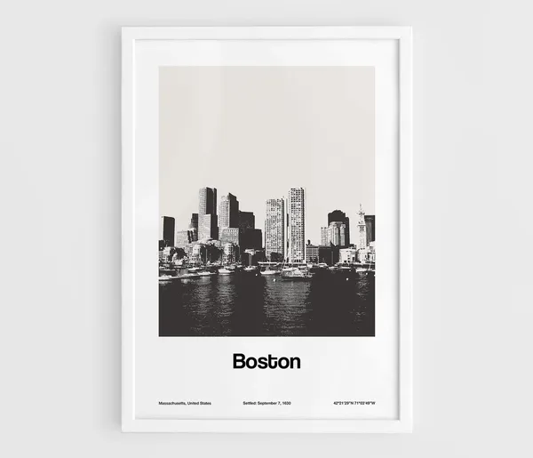Boston Massachusetts Bay Minimalist Travel Poster