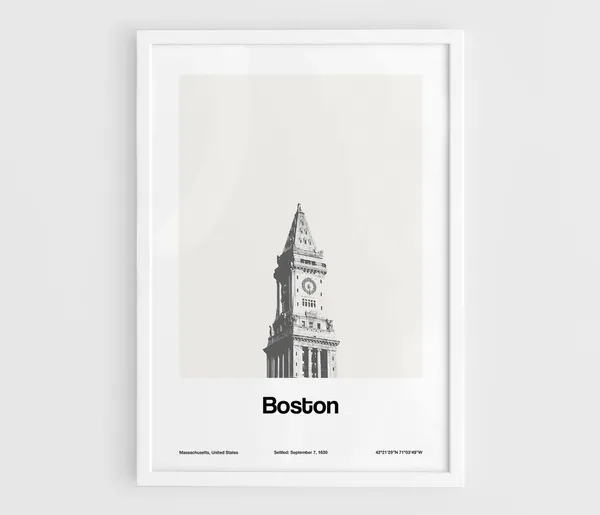 Boston Custom House Tower Minimalist Art Print