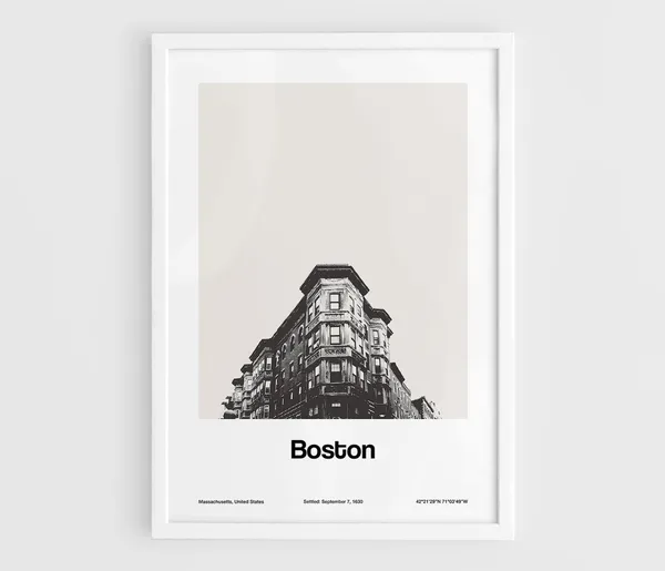 Boston North End Minimalist Custom City Art Print