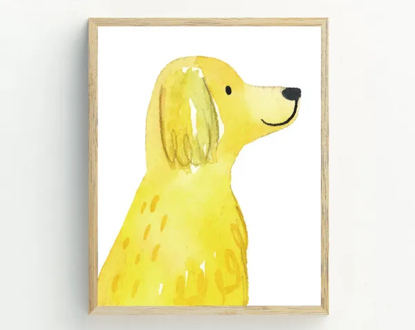 Golden Retriever Minimalist Dog Art Print