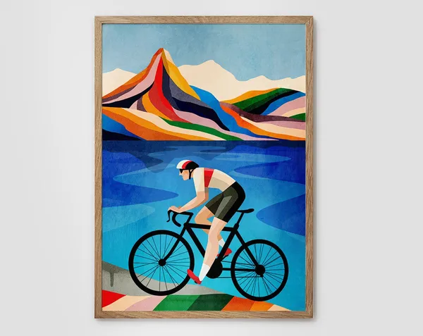 Cycling Print for Living Room or Office Decor