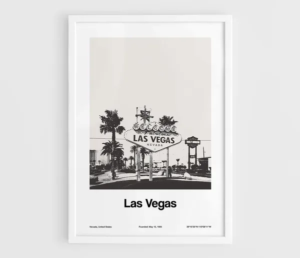 Las Vegas Welcome Sign Minimalist City Print