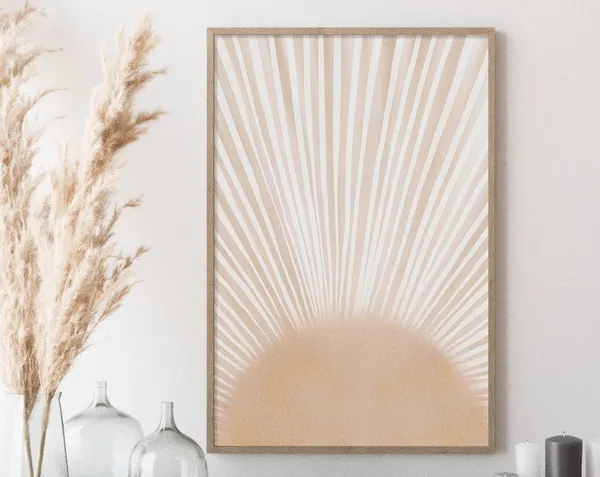 Sunrise Abstract Watercolor Art Print, Minimalist