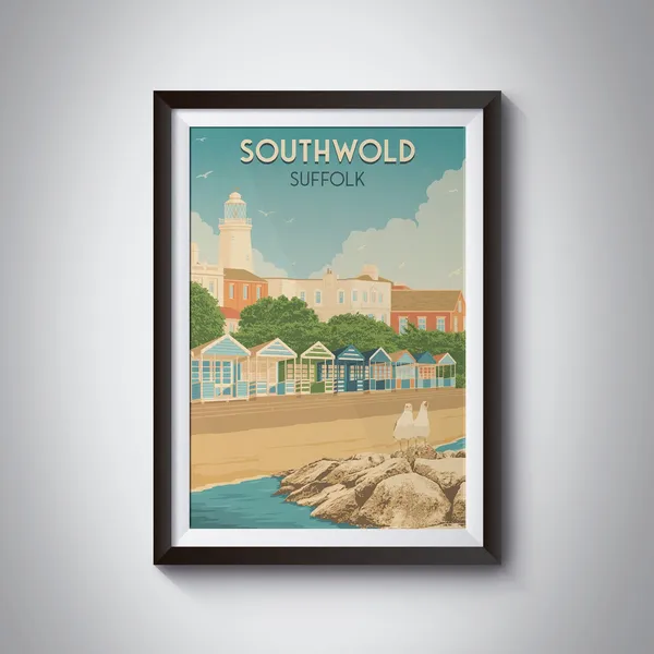 Southwold Suffolk Vintage Travel Poster, Seaside Print
