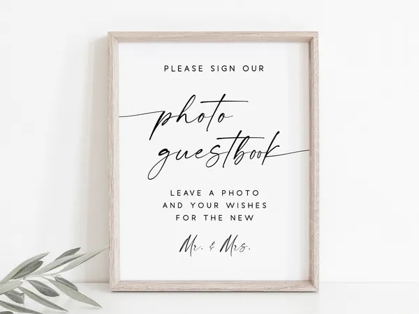 Photo Guestbook Sign, Wedding Reception Wall Art Print