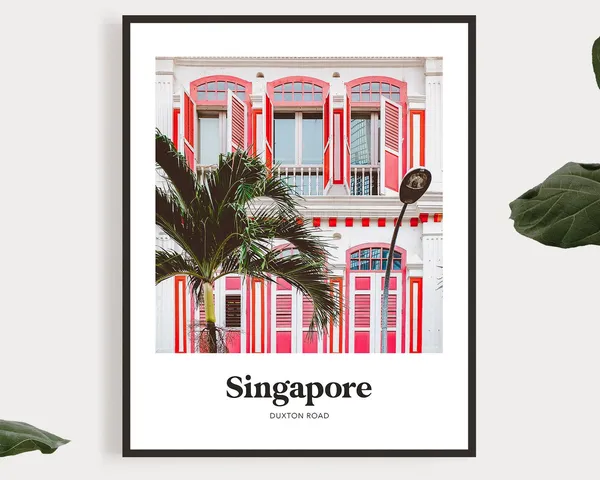 Singapore Duxton Road Shophouses Travel Poster