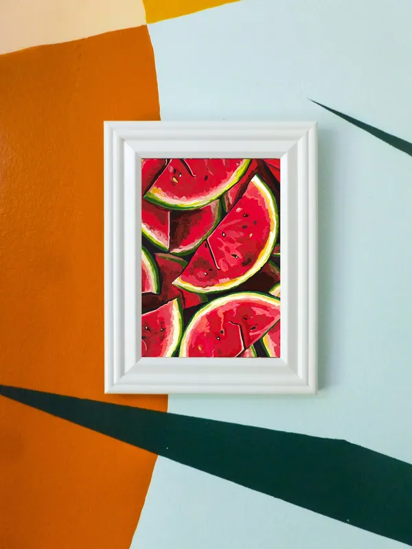 Watermelon Watercolor Art Print, Kitchen Wall Art