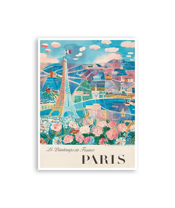 Paris Wall Art Travel Poster, France Art Print