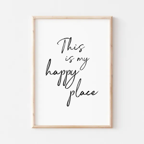This Is My Happy Place Quote Poster, Farmhouse Sign