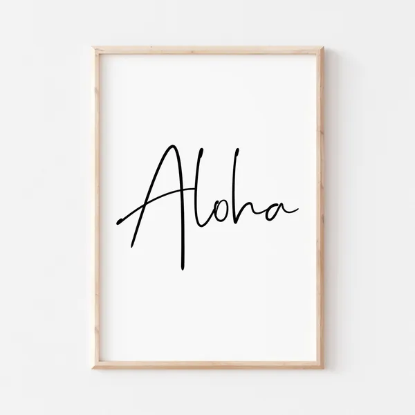 Aloha Beach Decor Art Print, Hawaii Wall Art