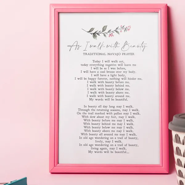As I Walk With Beauty, Navajo Prayer Poem Art Print