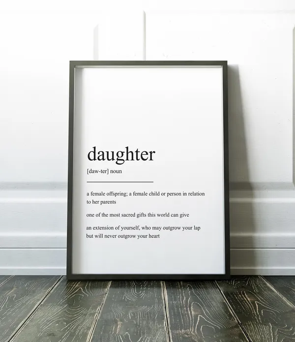 Daughter Definition Minimalist Quote Art Print