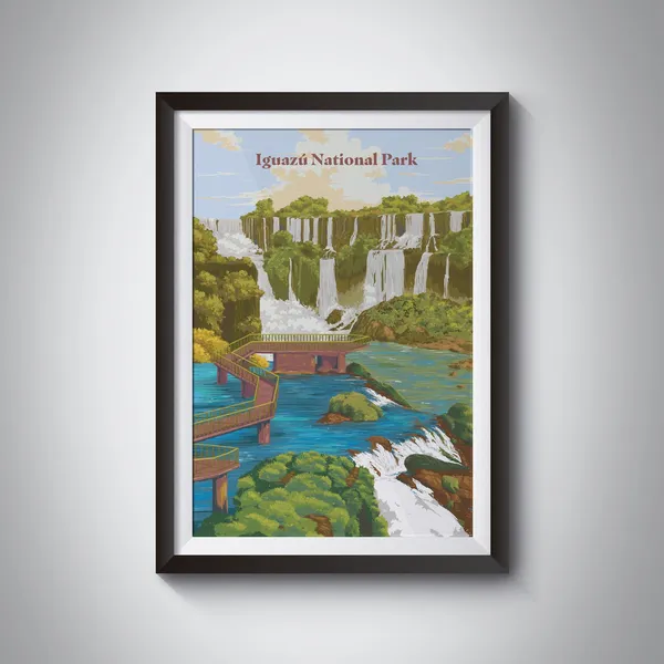 Iguazu National Park Travel Poster, Argentina Falls