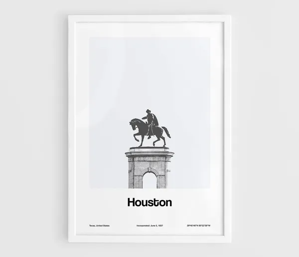 Houston Poster, Sam Houston Monument Minimalist Art Print