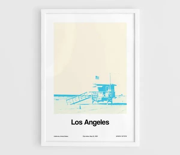 Los Angeles Beach Lifeguard Tower, Manhattan Beach Art Print