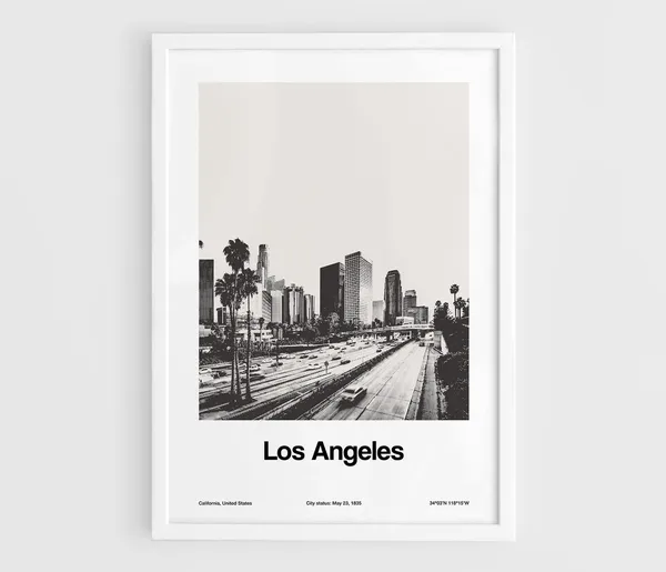 Los Angeles Minimalist Skyline Wall Art Print