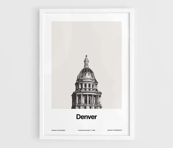 Custom Denver Print, Colorado State Capitol Poster