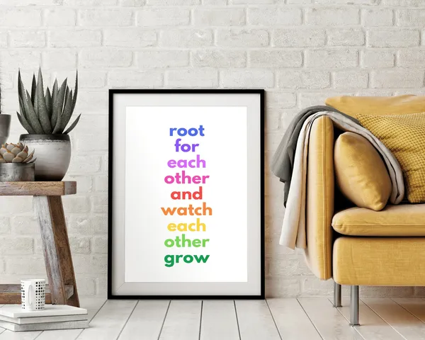 Root For Each Other Rainbow Quote Art Print