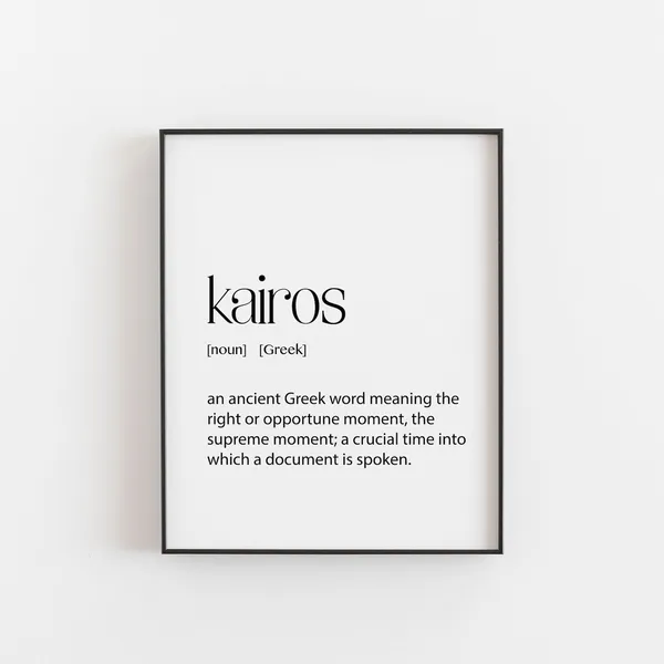 Kairos Greek Dictionary Words Wall Poster Art