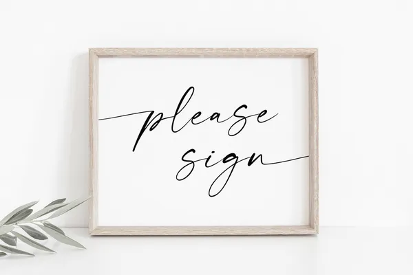 Please Sign Wedding Guest Book Signage Art Print