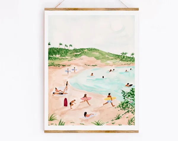 Beach Ocean Art Print, Tropical Wall Decor