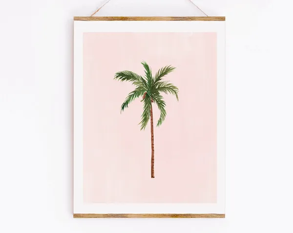 Palm Tree Art Print, Tropical Watercolour Botanical