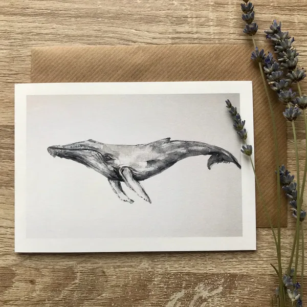 Whale Card Art Print