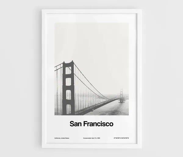 San Francisco Golden Gate Skyline Minimalist Art Print