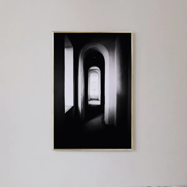 Archway Black-and-White Architecture Art Print