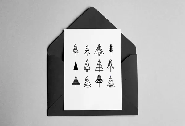 Christmas Card Trees Art Print, Holiday Seasonal
