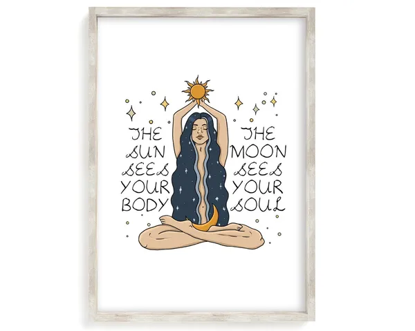 Feminine Sun and Moon Feminist Celestial Art Print