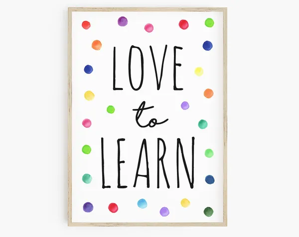 Love To Learn Instant Classroom Rainbow Poster
