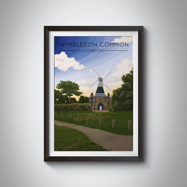 Wimbledon Common London Vintage Retro Travel Poster