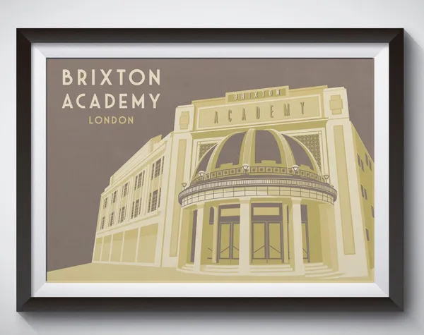 Brixton Academy London Art Deco Music Venue Poster