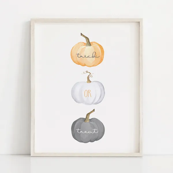 Instant Trick Or Treat Halloween Mini Pumpkins Print