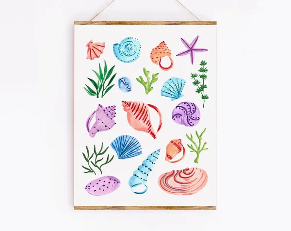Seashells Art Print, Sabina Fenn Illustration