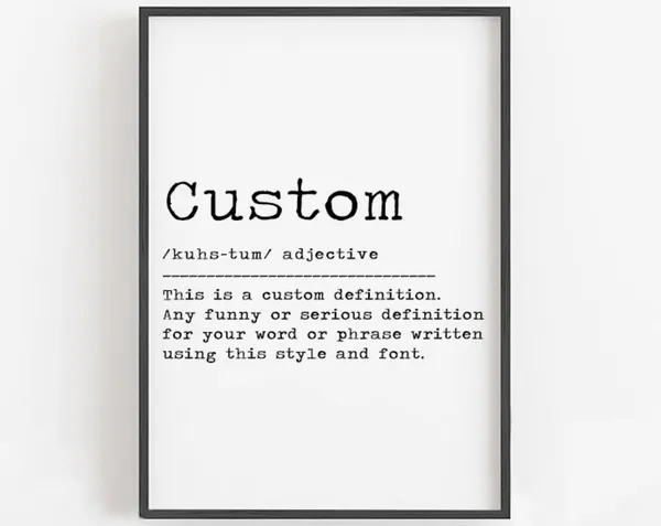 Personalized Definition Print, Custom Wall Art Print