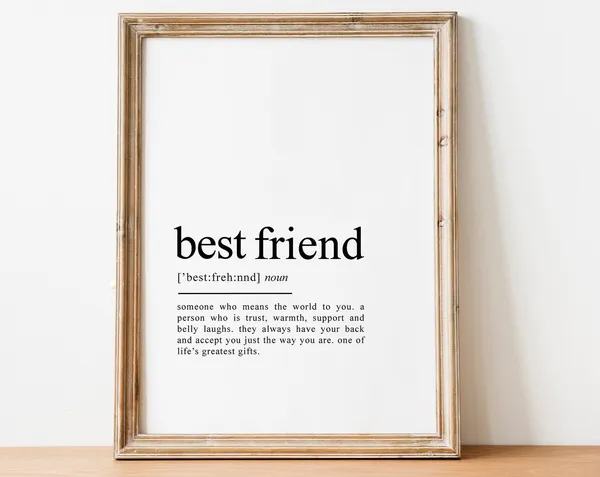 Best Friend Definition Dictionary Quote Art Print