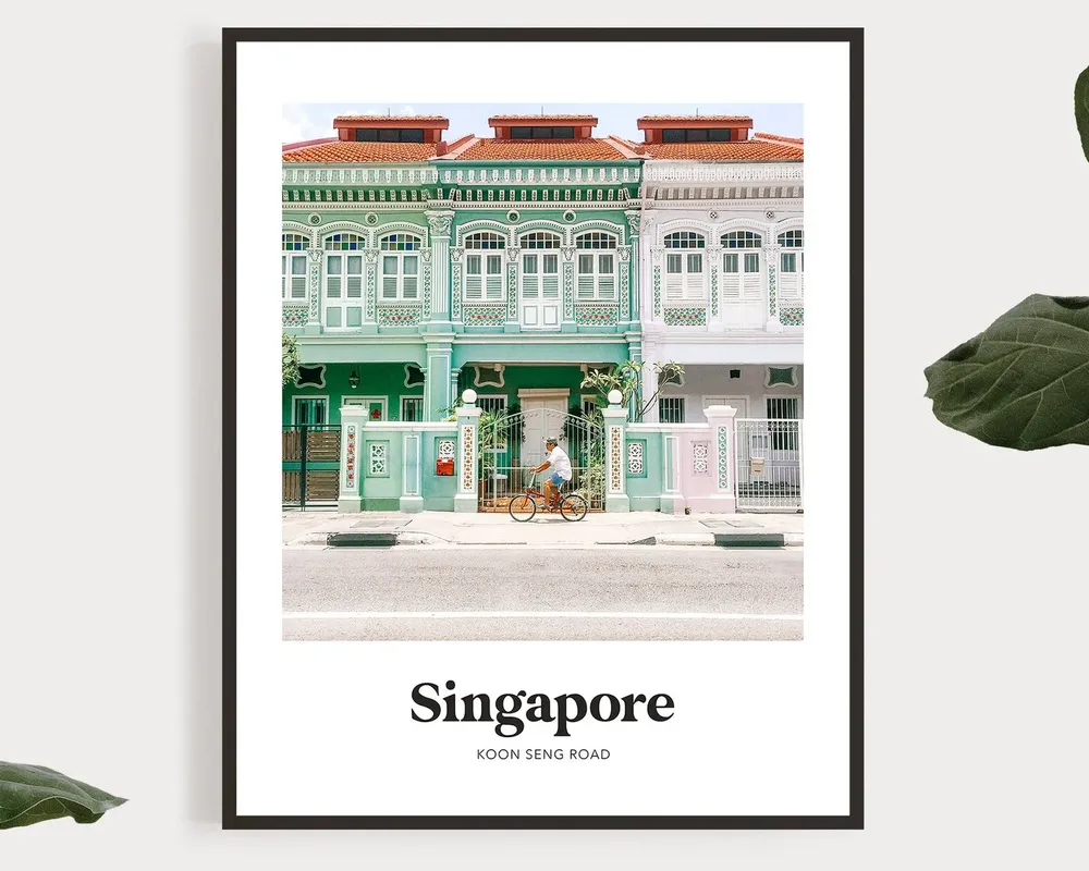 Singapore Shophouses Asia Travel Poster Print