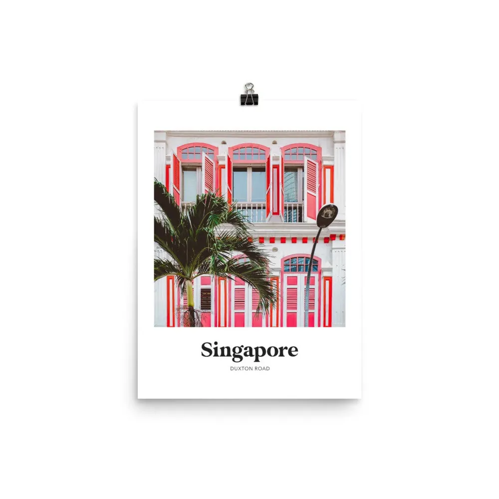 Singapore Duxton Road Shophouses Travel Poster - Image 2