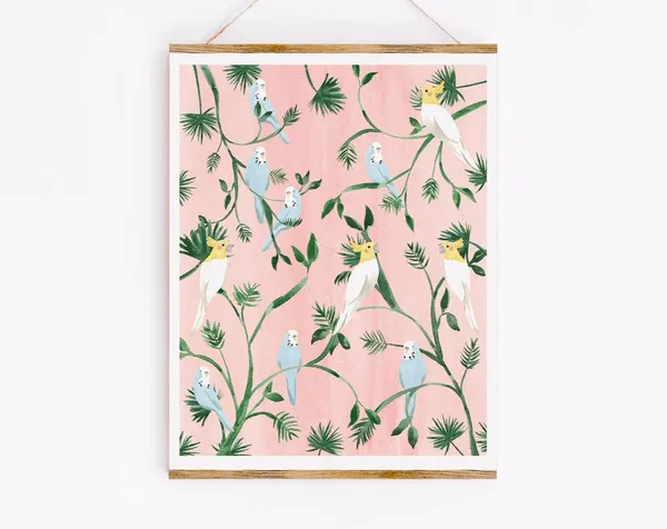 Jungle Birds by Sabina Fenn, Tropical Art Print