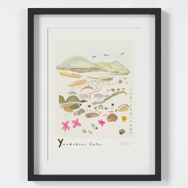 Ingleborough Yorkshire Dales Travel Poster Art Print