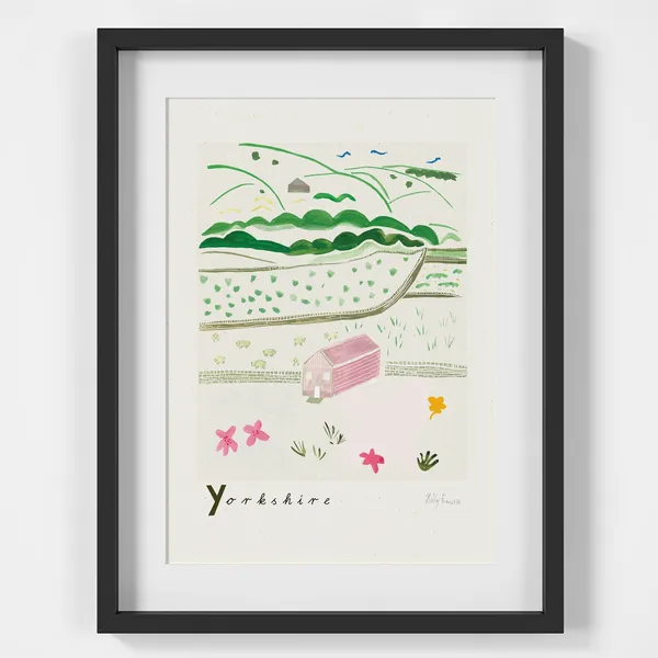 Yorkshire Countryside Scene Travel Poster, Rural England