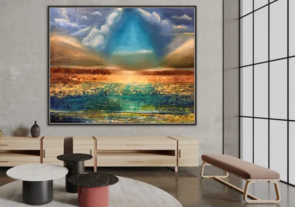 Abstract Blue Ocean Water Oil Painting Art Print