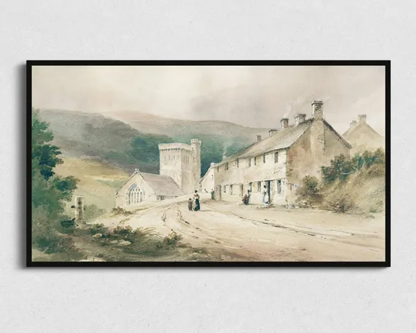 Country Church Painting, Christian Wall Art Print