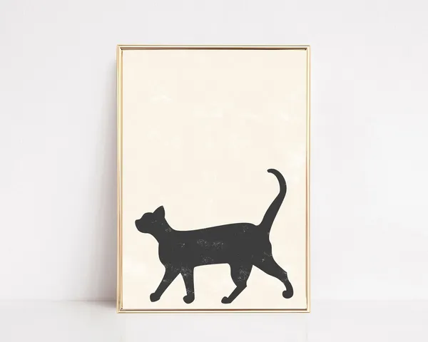 Halloween Black Cat Art Print, Halloween Decor