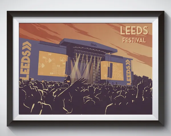 Leeds Festival Poster Print, Music Festival Art Deco