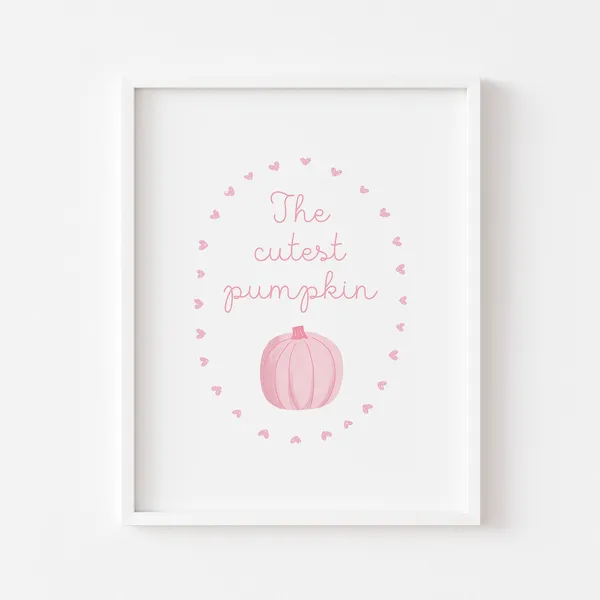 Cute Pumpkin Fall Nursery Decor, Thanksgiving Wall Art Print