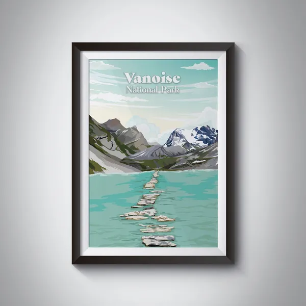 Vanoise National Park France Travel Poster, Alps