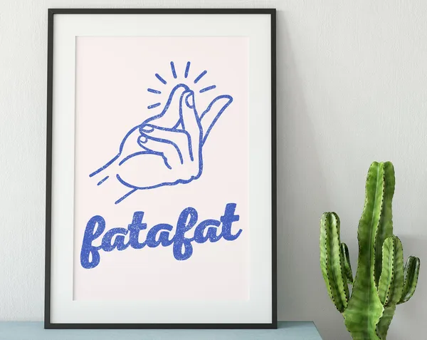 Indian Desi Poster Print, Fatafat Blue Edition